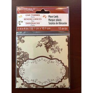 2012 Give thanks Place cards by Celebrate it 4"x4" 12 pack